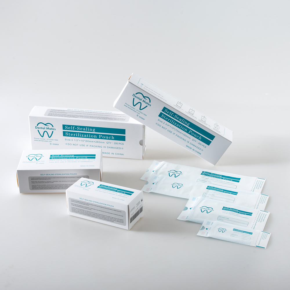 Self-Sealing Autoclave Sterilization Pouches 200pcs per box, 10 boxes/case for most sizes; 5 boxes/case 7 1/2x14" & 10 1/2x20"